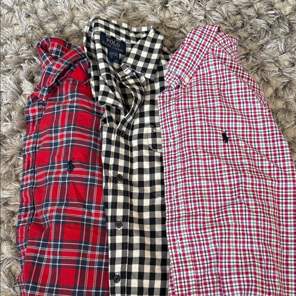 Polo by Ralph Lauren kids Plaid Shirts - Red, Black, and Pink